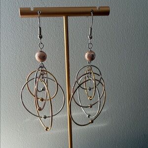 NWOT - Elegant Gold and Silver Hoop Earrings